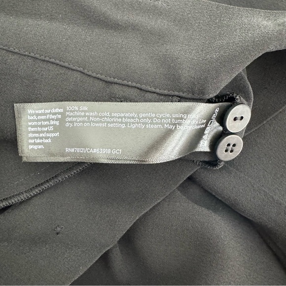 NWT EILEEN FISHER Black Silk Georgette Crepe Taper Ankle Pants Size XXS $258 - Picture 10 of 16